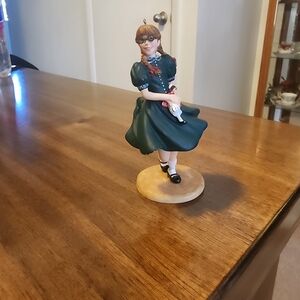 American Girl Molly 2002 Ornament with Green Dress and Red Bow